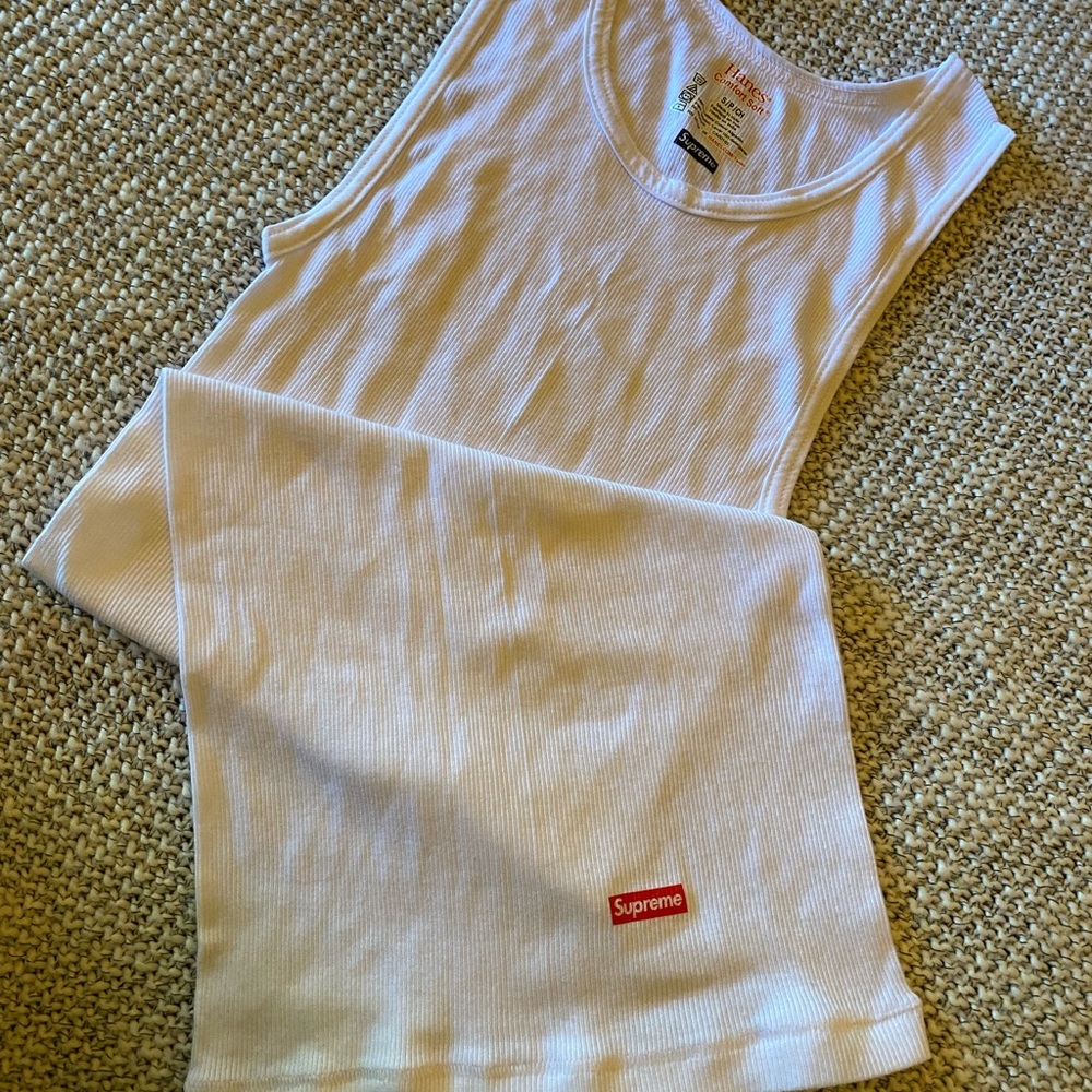 Hanes supreme white tank